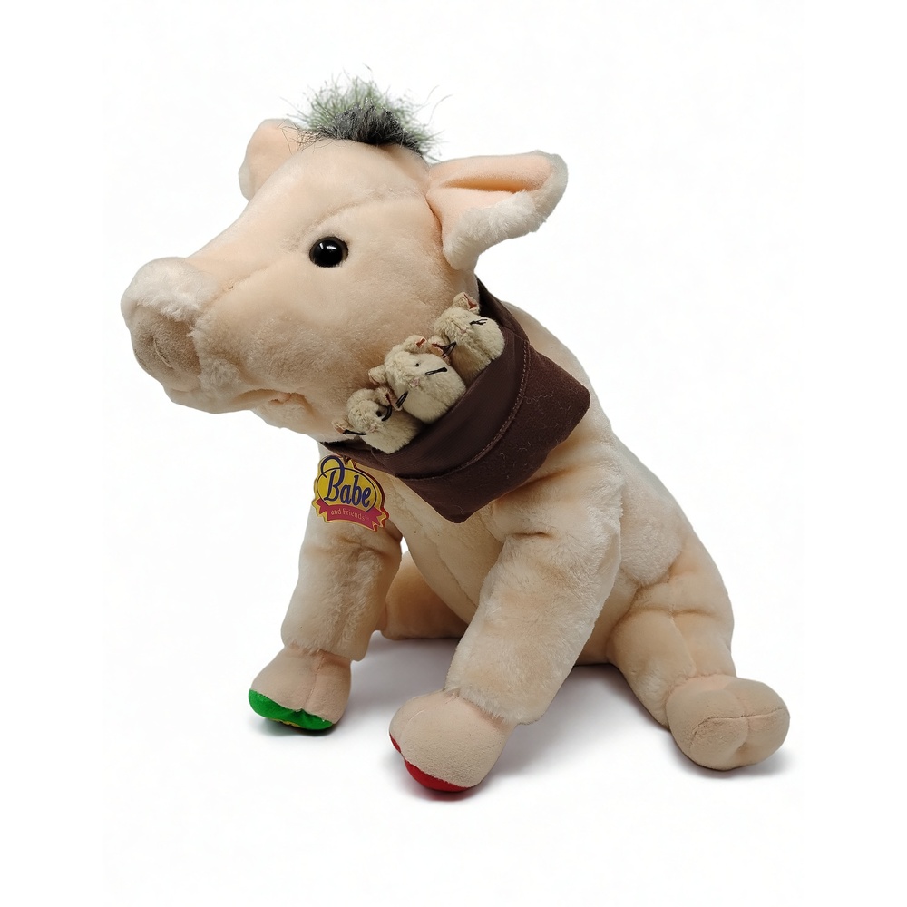 1998 Equity Toys Babe Pig and Mice Plush Stuffed Animal Movie Memorabilia 16in
